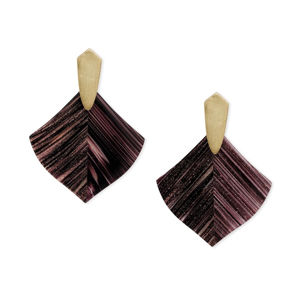 Kendra Scott Astoria Gold Drop Earrings BrownGlass